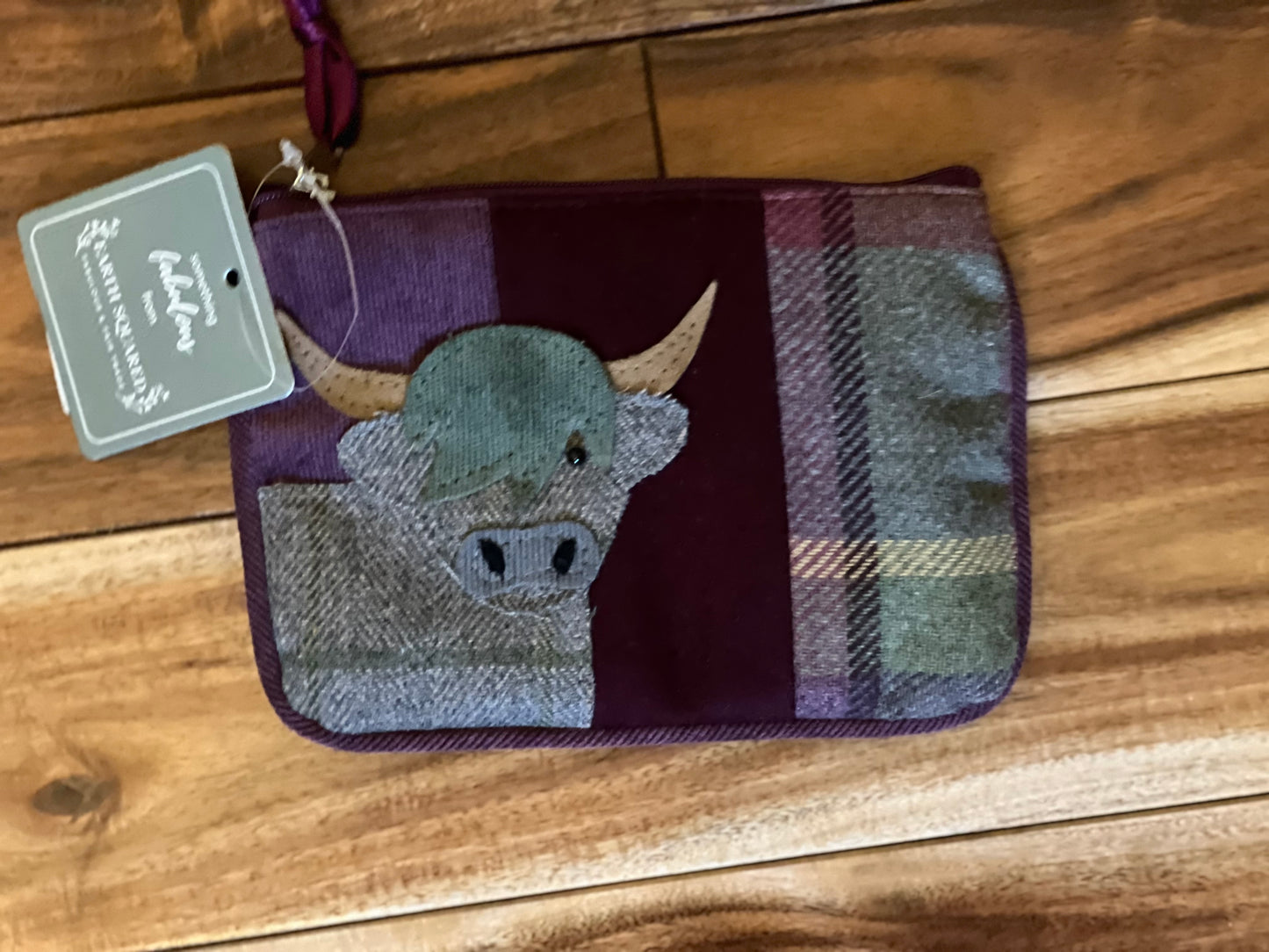 Harris Tweed Scottish Highland Cow Coin Purse