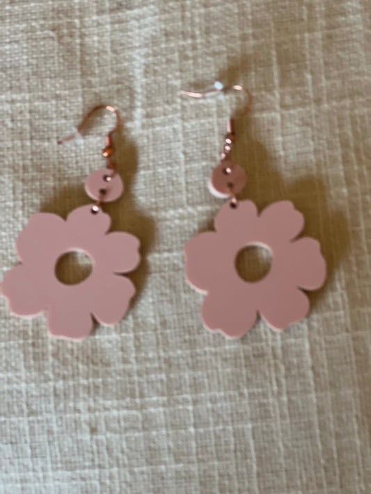 Blossom Acrylic Earrings in Blush