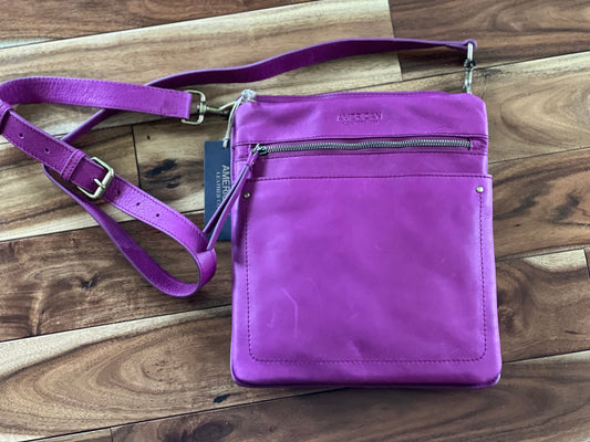 Magenta Leather Crossbody