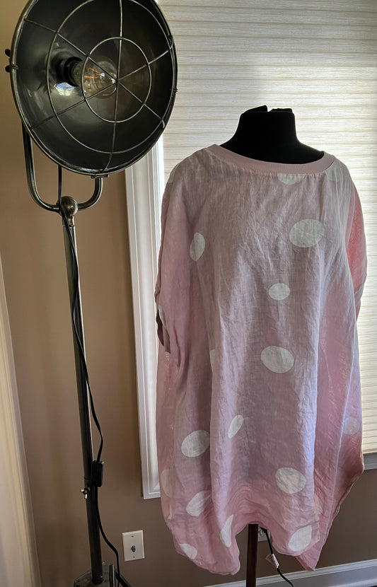 Pale Pink Polka Dot Tunic/Dress