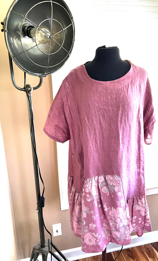 Rose Linen Fleur Dress