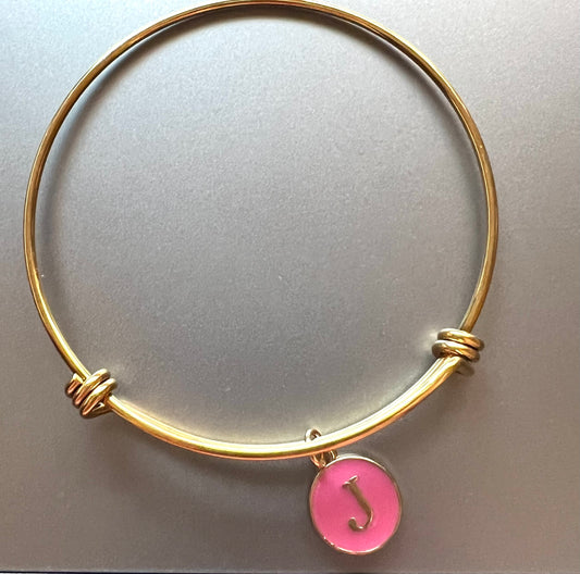 Adjustable Initial Bracelet - Letter J (Note:  Other Letters May Be Ordered)