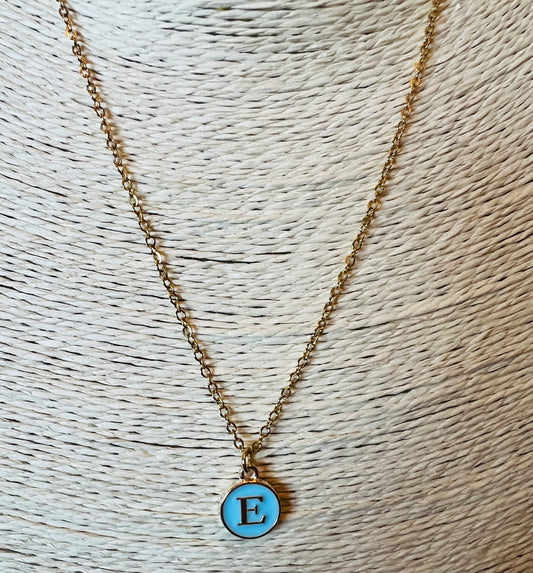 Letter "E" Gold Necklace