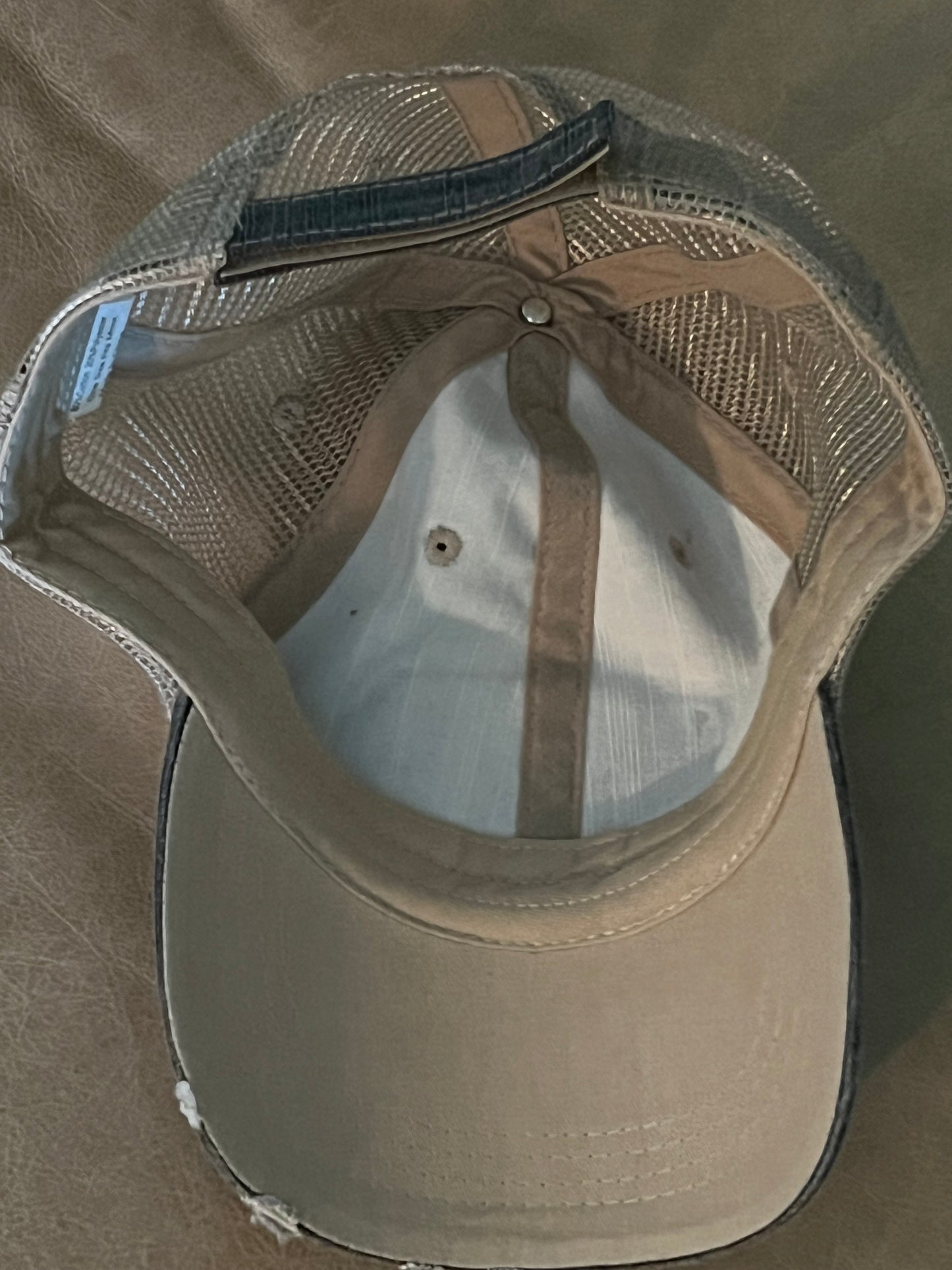 Coordinator of the Entire Shit Show Distressed Ball Cap in Charcoal and Tan