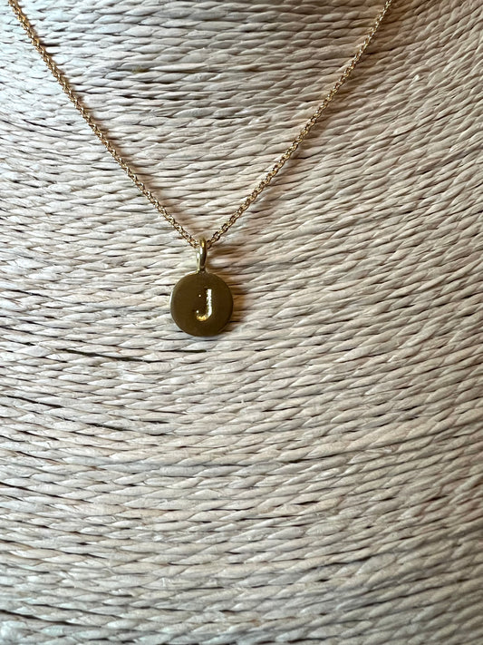 Gold Letter "J" Initial Necklace