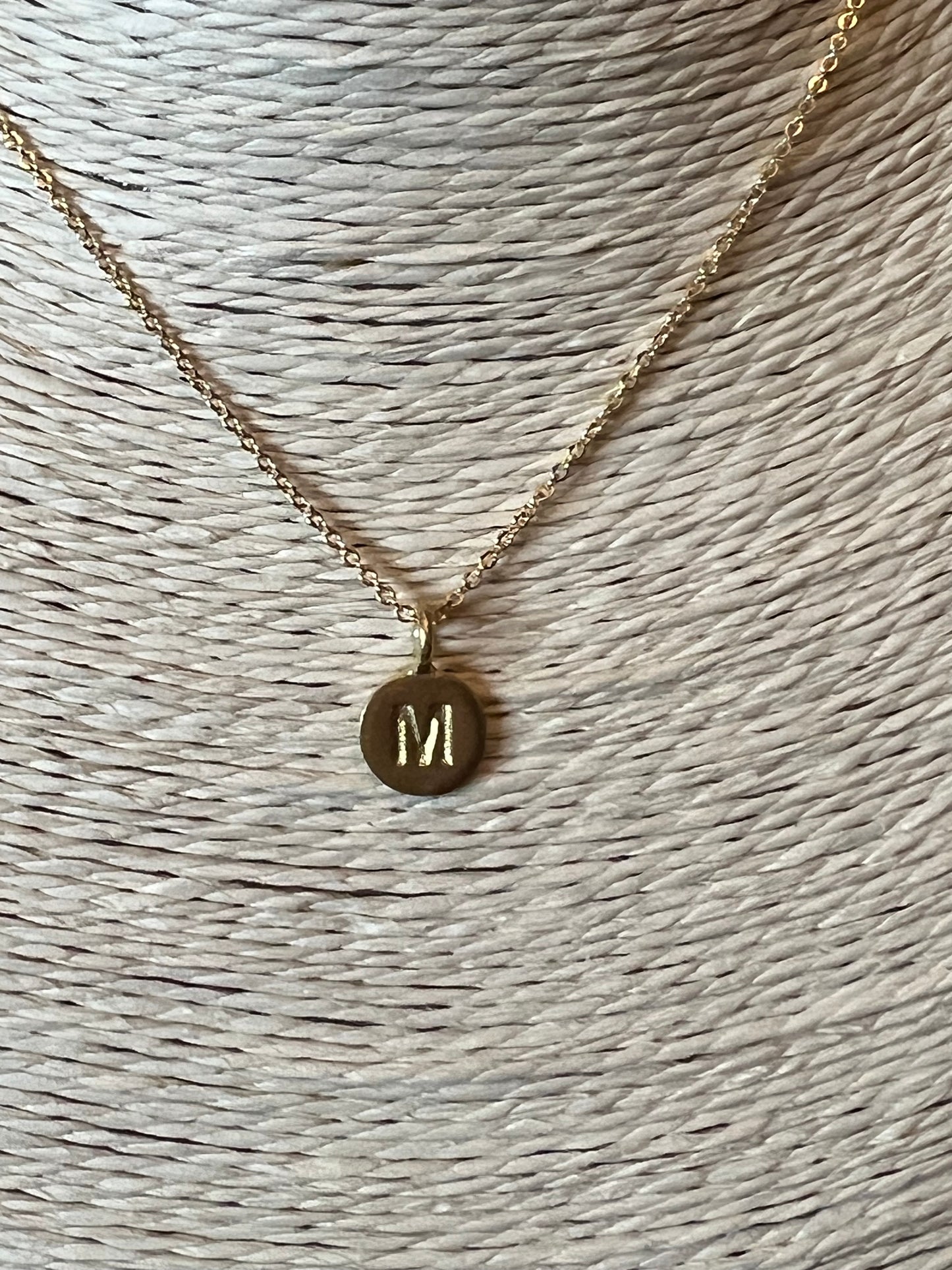 Gold Letter "M" Initial Necklace