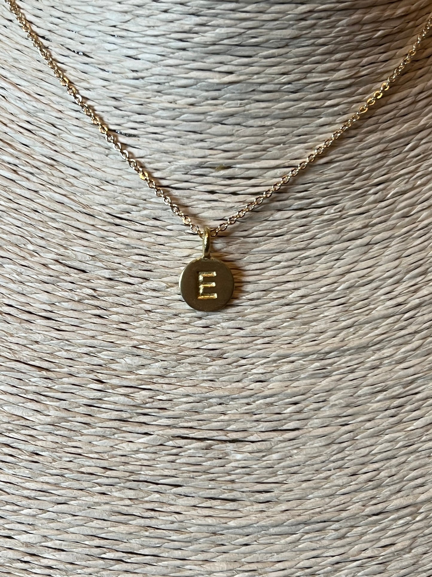 Gold Letter "E" Initial Necklace