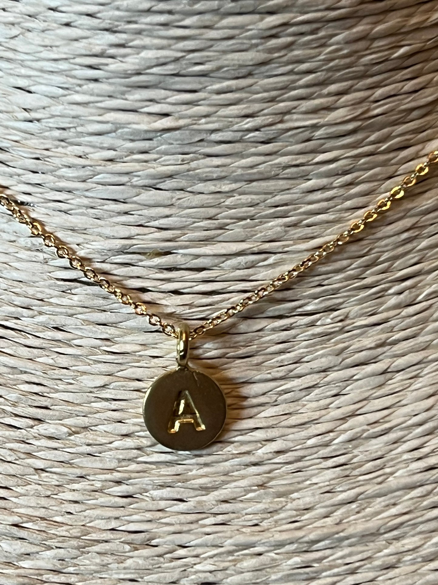 Gold Letter "A" Initial Necklace