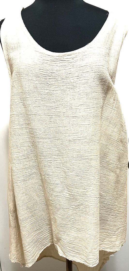 Sleeveless Cream Linen Top from Italy