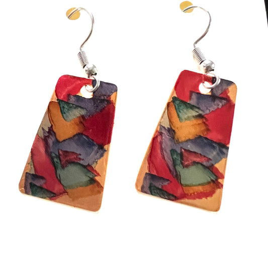 Small Trapezoid Ink Earrings