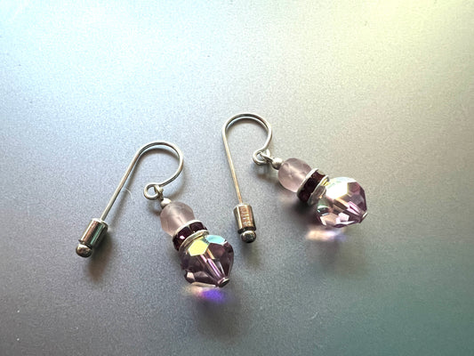 Amethyst Crystal Glass Earrings