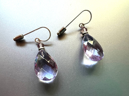 Light Amethyst Crystal Glass Earrings