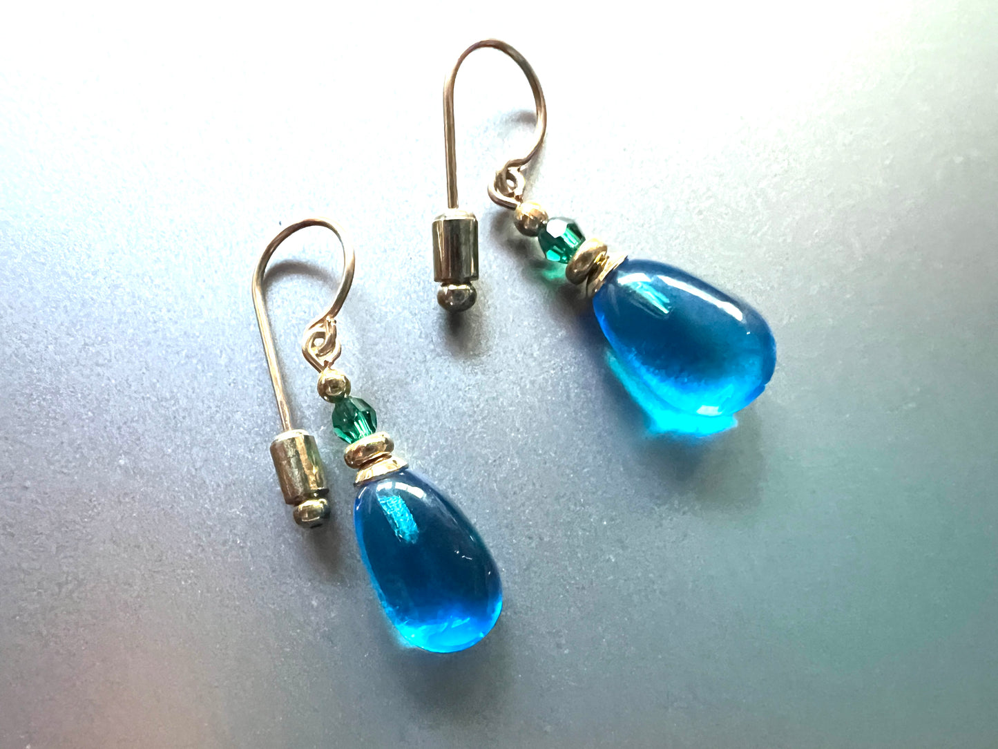 Peacock Blue Teardrop Earrings