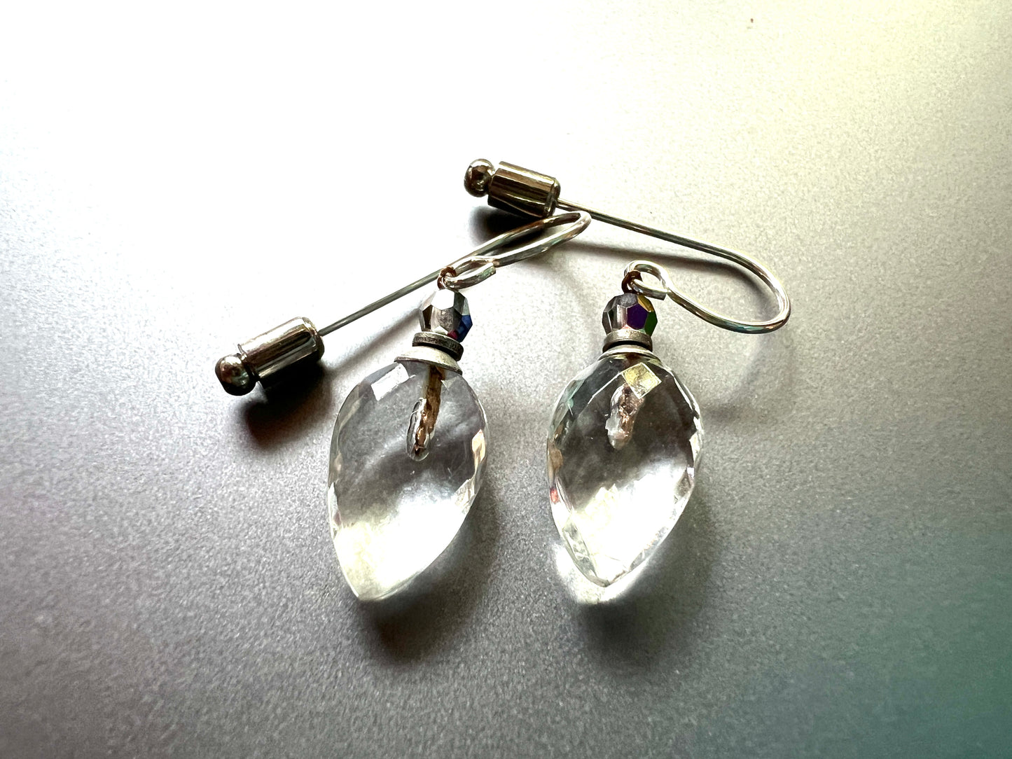 Iridescent Crystal Glass Earrings