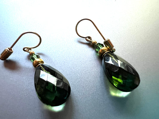 Tourmaline Crystal Glass Earrings