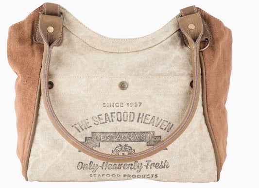 Seafood Heaven Canvas Hobo Bag